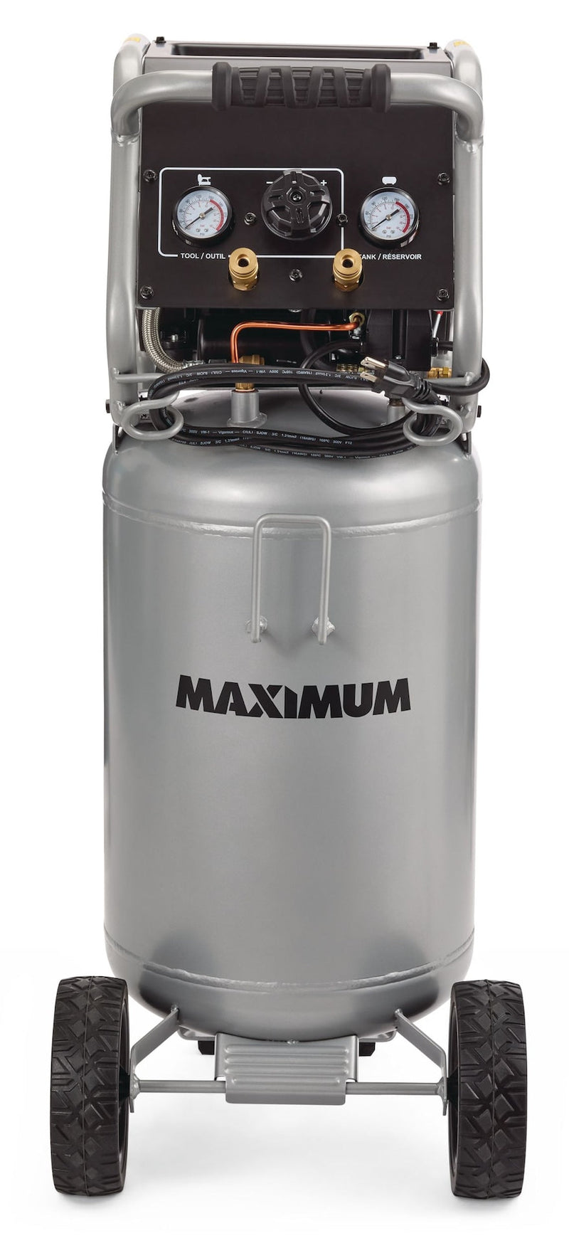 15-Gallon Oil-Free Quiet Portable Vertical Air Compressor with Top Tray D8Y0