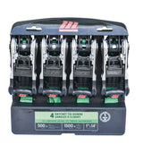 1,500-lb Ratchet Tie Down, with Padded D-Handle, 1-in x 14-ft, 4-pk, Green B2L6 - product image 3