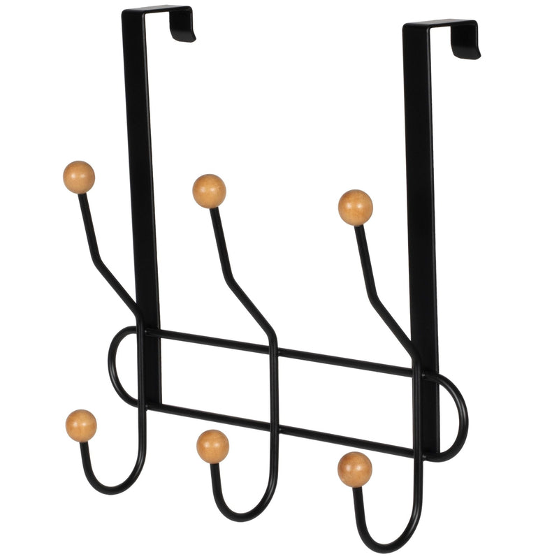 11.2" Over The Door Metal 3 Hook, Black C5X8