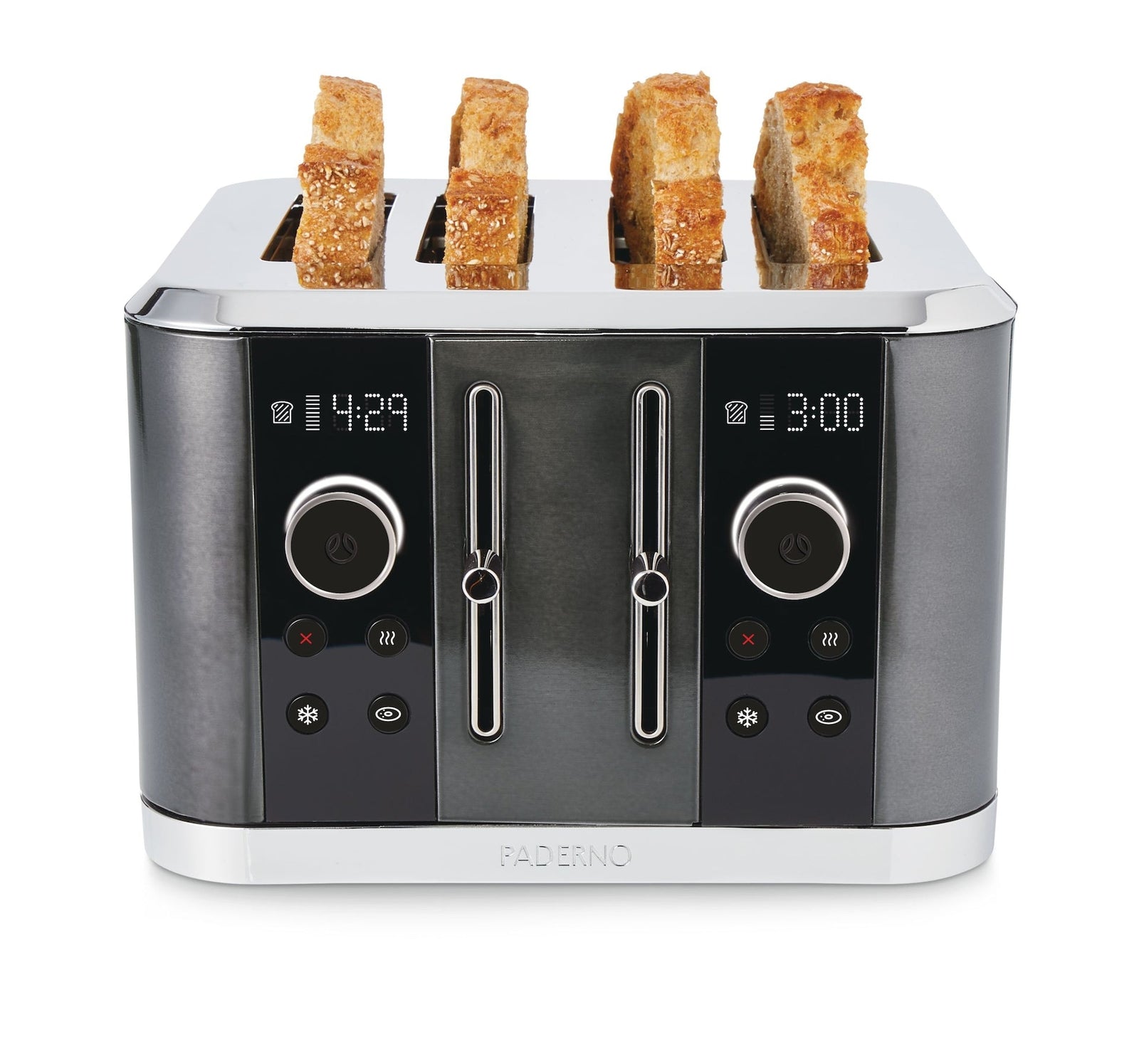 Wide Slots Toaster with 9 Heating Settings, Black, 4-Slices M9S4 - product image 1