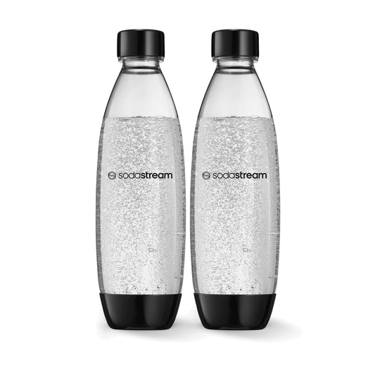 Slim Carbonating Bottle, Dishwasher Safe, BPA-Free, Black, 1-L, 2-pk R9V4 - product image 1