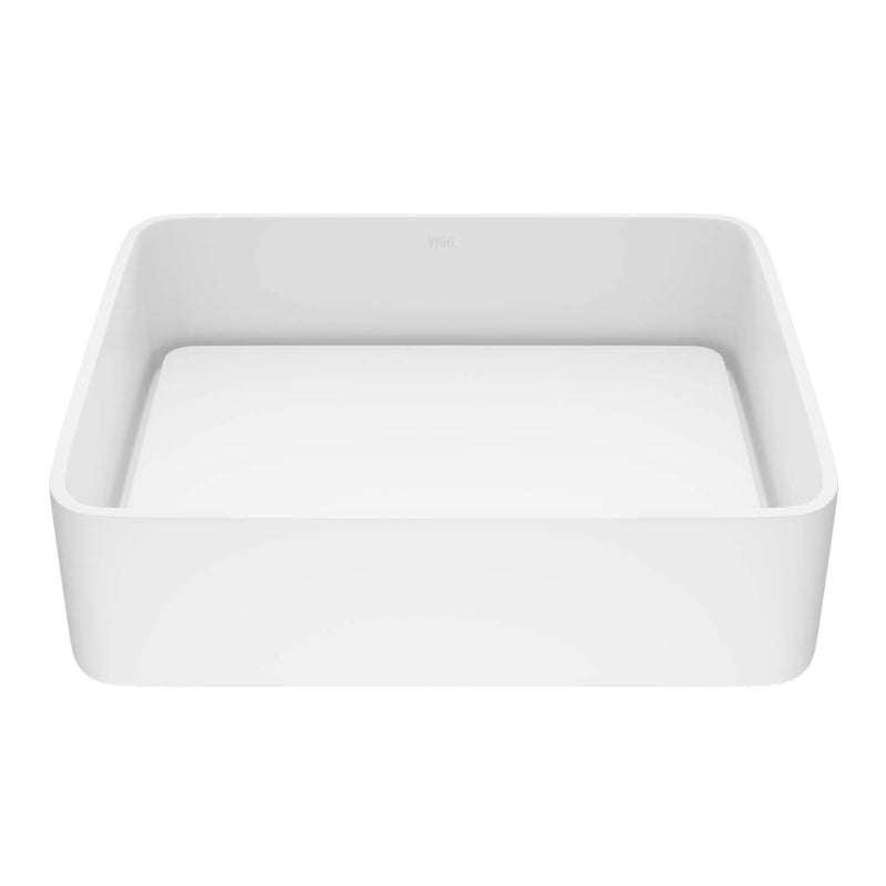 Jasmine MatteStone 18x15-in Deep White Bathroom Sink/Basin with Rectangular Vessel U5A4