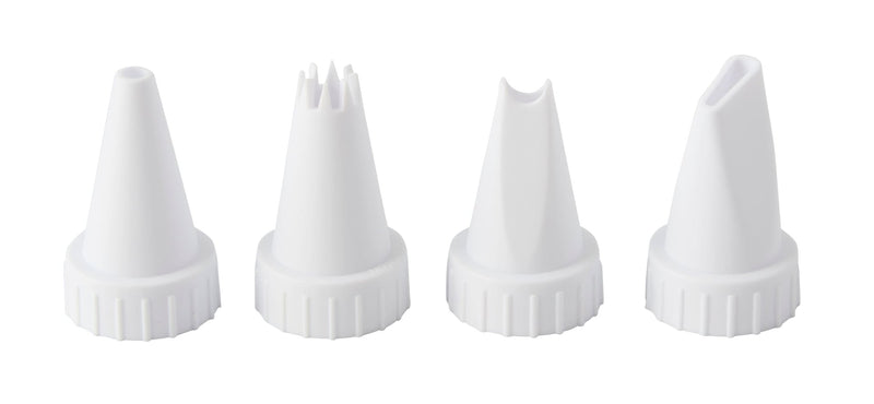 Icing Decorating Tip Set for Piping Bags, White, 4-pk, for Baking/Cake Decoration D5K8